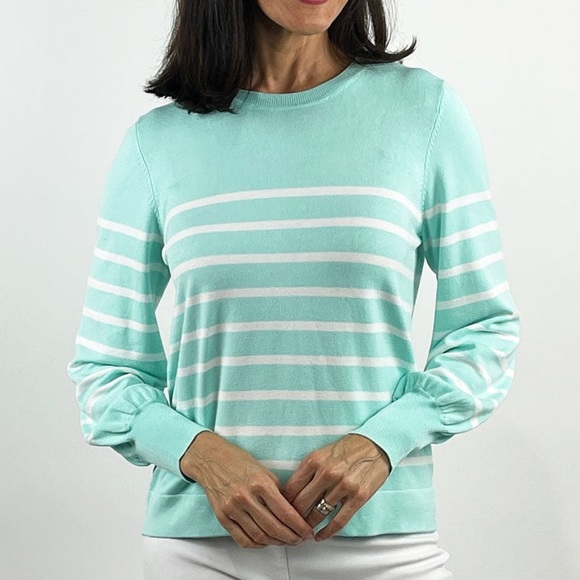 Ten Oh 8 Sweaters - Aqua Stripped Sweater